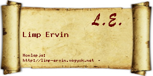 Limp Ervin névjegykártya